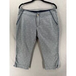 Columbia Pants Womens 8 Blue Anchors Capri Solar Fade Pfg Nautical Crop UPF 30